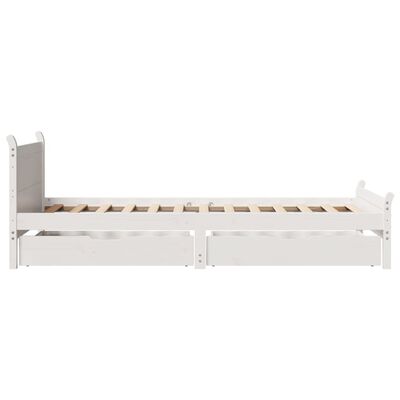 vidaXL Bedframe zonder matras massief grenenhout wit 90x200 cm