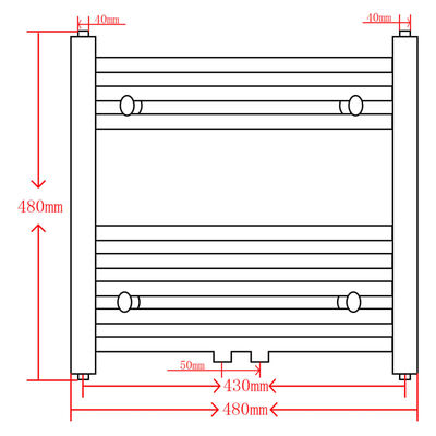 vidaXL Radiator / handdoekenrek gebogen 480x480 mm grijs