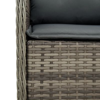 vidaXL 5-delige Tuinset met kussens poly rattan grijs