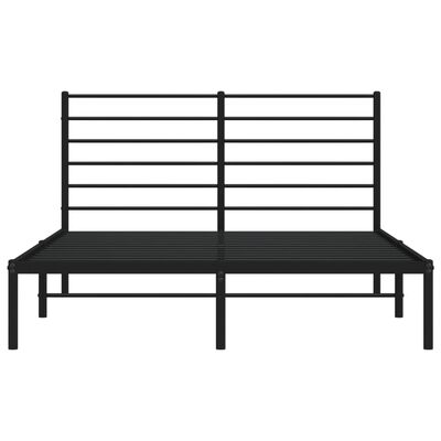 vidaXL Bedframe met hoofdbord metaal zwart 160x200 cm