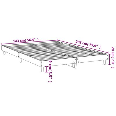 vidaXL Bedframe zonder matras hout sonoma eikenkleurig 140x200 cm