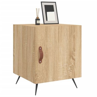 vidaXL Nachtkastjes 2 st 40x40x50 cm bewerkt hout sonoma eikenkleurig