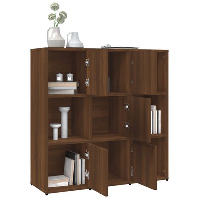 vidaXL Boekenkast 90x30x90 cm bewerkt hout bruin eikenkleur