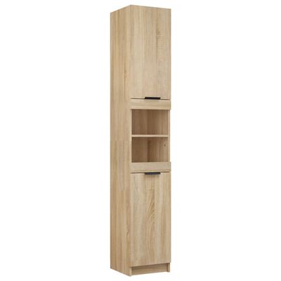 vidaXL Badkamerkast 32x34x188,5 cm bewerkt hout sonoma eikenkleurig