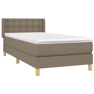 vidaXL Boxspring met matras stof taupe 100x200 cm