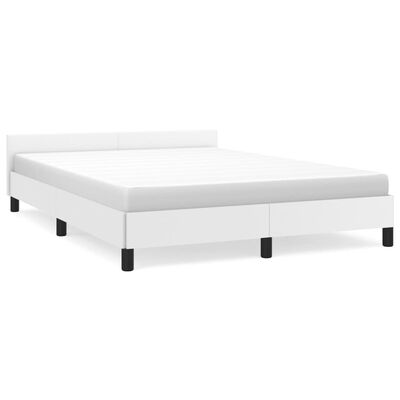 vidaXL Bedframe met hoofdbord kunstleer wit 140x190 cm