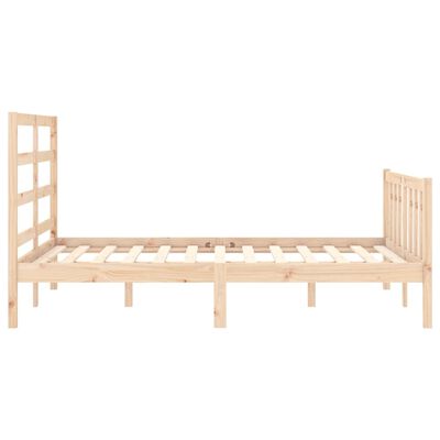 vidaXL Bedframe met hoofdbord massief hout