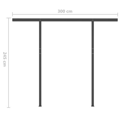 vidaXL Luifel handmatig uittrekbaar met LED 3,5x2,5 m crèmekleurig