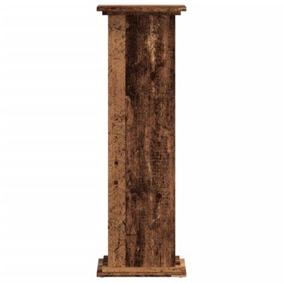 vidaXL Plantenstandaard 33x33x100 cm bewerkt hout oud houtkleurig