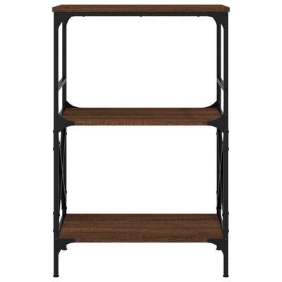 vidaXL Boekenkast 3-laags 59x35x90,5 cm bewerkt hout bruin eikenkleur