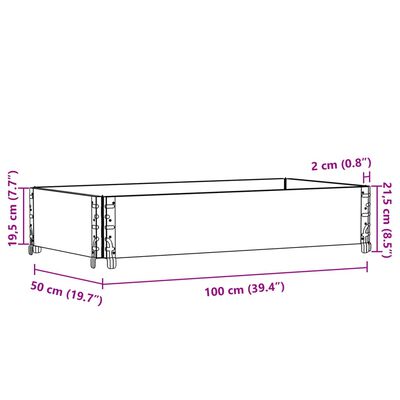 vidaXL Plantenbak 100x50 cm massief grenenhout grijs