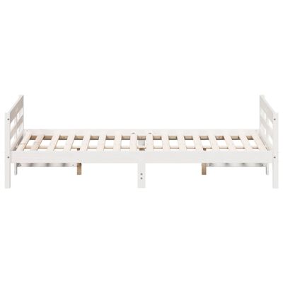 vidaXL Bedframe zonder matras massief grenenhout wit 140x200 cm