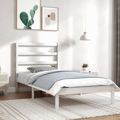 vidaXL Bedframe zonder matras massief grenenhout wit 90x200 cm