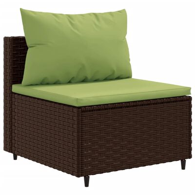 vidaXL 10-delige Loungeset met kussens poly rattan bruin