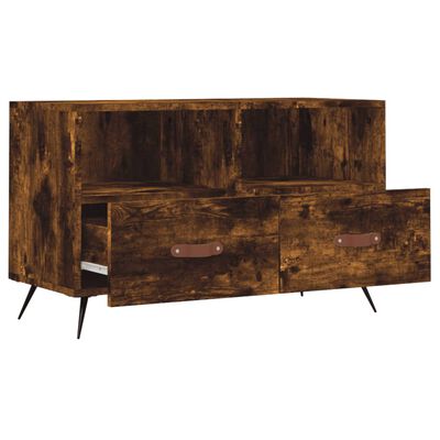 vidaXL Tv-meubel 80x36x50 cm bewerkt hout gerookt eikenkleurig