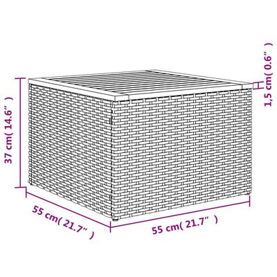 vidaXL 4-delige Loungeset met kussens poly rattan zwart