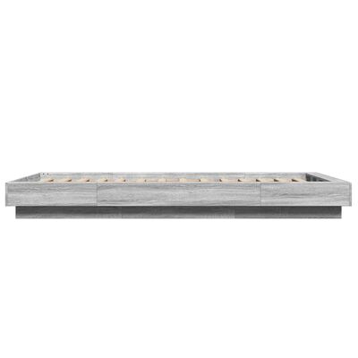 vidaXL Bedframe met LED-verlichting grijs sonoma eikenkleurig 90x200cm