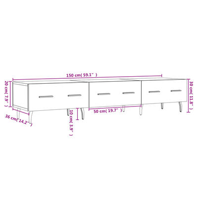 vidaXL Tv-meubel 150x36x30 cm bewerkt hout sonoma eikenkleurig