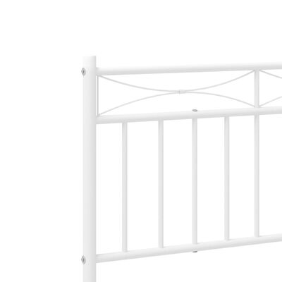 vidaXL Bedframe met hoofdbord metaal wit 200x200 cm