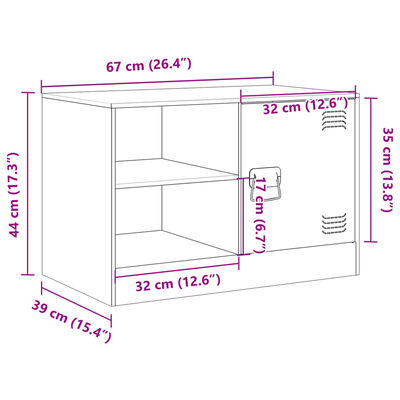 vidaXL Tv-meubel 67x39x44 cm staal mosterdgeel