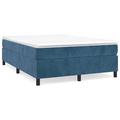 vidaXL Bedframe fluweel donkerblauw 140x190 cm