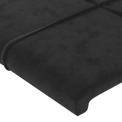 vidaXL Boxspring met matras fluweel zwart 140x190 cm