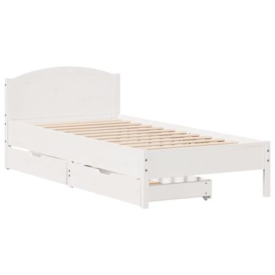 vidaXL Bedframe zonder matras massief grenenhout wit 140x200 cm