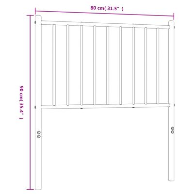 vidaXL Hoofdbord metaal zwart 75 cm