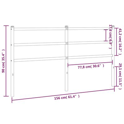 vidaXL Hoofdbord 150 cm metaal zwart