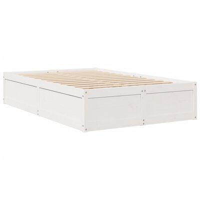 vidaXL Bedframe zonder matras massief grenenhout wit 120x190 cm