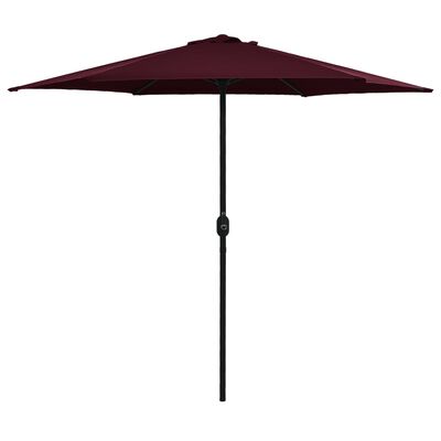 vidaXL Parasol met aluminium paal 270x246 cm bordeauxrood