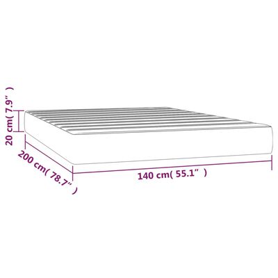 vidaXL Pocketveringmatras 140x200x20 cm fluweel donkergrijs