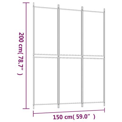 vidaXL Kamerscherm met 3 panelen 150x200 cm stof wit