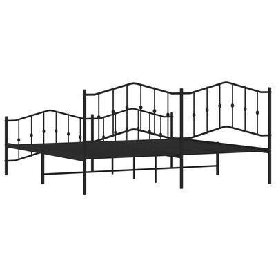 vidaXL Bedframe met hoofd- en voeteneinde metaal zwart 200x200 cm