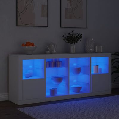 vidaXL Dressoir met LED-verlichting 163x37x67 cm wit