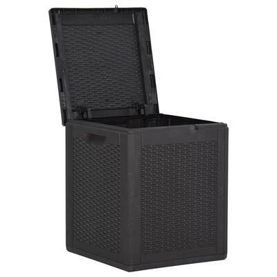 vidaXL Tuinbox 90 L PP rattan zwart