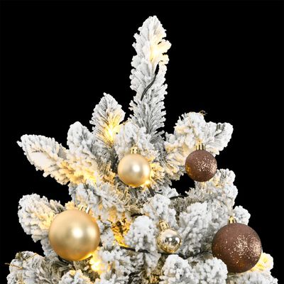 vidaXL Kunstkerstboom met scharnieren 300 LED's en kerstballen 240 cm