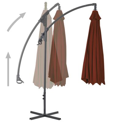 vidaXL Zweefparasol met stalen paal 300 cm terracottakleurig