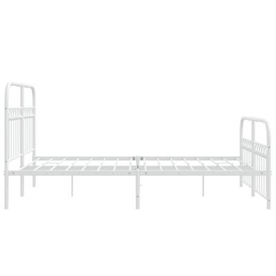 vidaXL Bedframe met hoofd- en voeteneinde metaal wit 140x190 cm