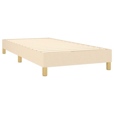 vidaXL Boxspring met matras stof crèmekleurig 90x200 cm