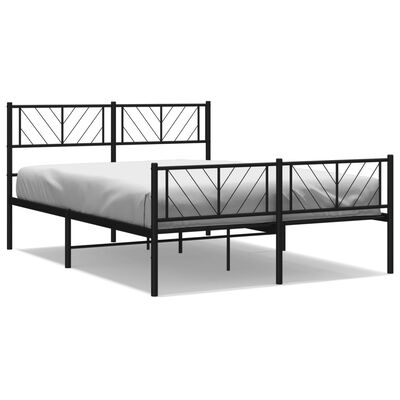 vidaXL Bedframe met hoofd- en voeteneinde metaal zwart 120x200 cm