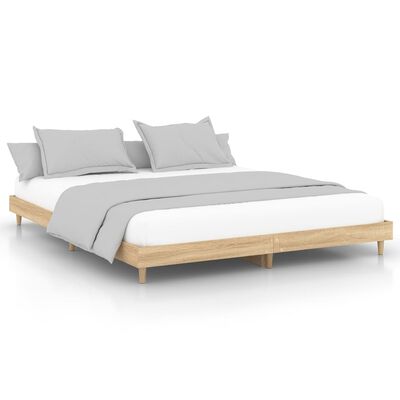 vidaXL Bedframe bewerkt hout sonoma eikenkleurig 180x200 cm