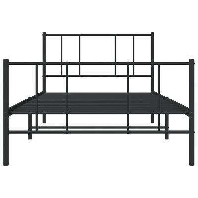 vidaXL Bedframe met hoofd- en voeteneinde metaal zwart 90x190 cm