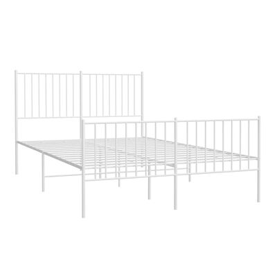 vidaXL Bedframe met hoofd- en voeteneinde metaal wit 140x200 cm