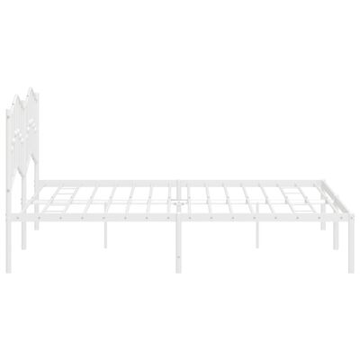 vidaXL Bedframe met hoofdbord metaal wit 183x213 cm