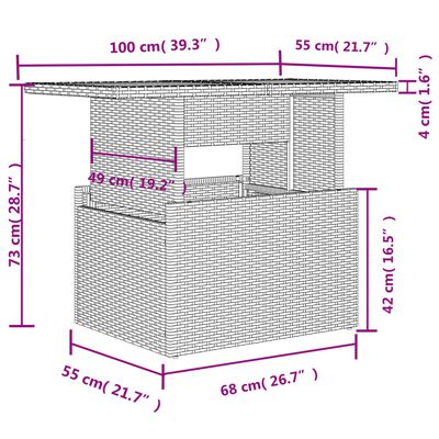 vidaXL 7-delige Loungeset met kussens poly rattan zwart