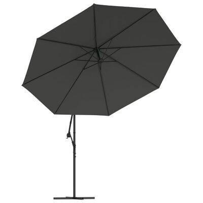 vidaXL Zweefparasol met aluminium paal 350 cm antracietkleurig