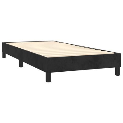 vidaXL Boxspring met matras fluweel zwart 90x200 cm