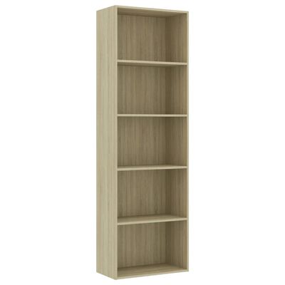 vidaXL Boekenkast met 5 schappen 60x30x189cm bewerkt hout sonoma eiken