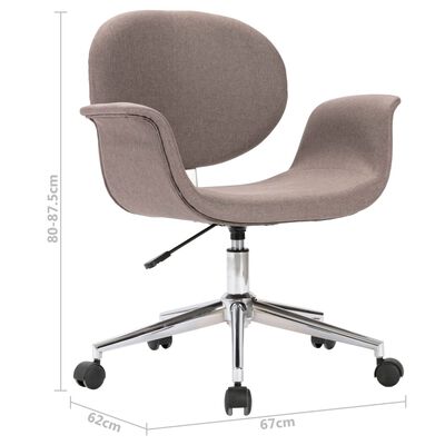 vidaXL Eetkamerstoelen draaibaar 2 st stof taupe